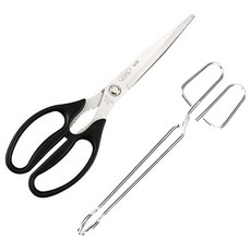 ZEUS Kitchenware 廚房剪刀 + 烤肉剪刀型夾子組, 混合顏色, 1套