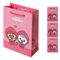 포포팬시 뽀로로 후르츠 쇼핑백, 핑크, 4개