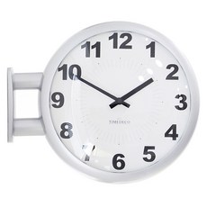 TIMEDECO 時尚現代設計雙面掛鐘 A6, 銀色