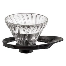 하리오 V60 내열유리투과 드리퍼 01 블랙 VDGR-01-B 1~2인용, 120ml, 단품, 1개