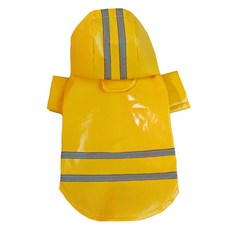 푸트로랩 소형견 투라인 반사띠 레인코트, 옐로우, 1개