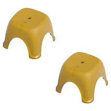 Block Mart 時尚浴室椅 2件組, 黃色