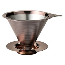 HARIO 好璃奧 雙層網狀金屬濾杯 02 玫瑰金 DMD-02-PGD 1~4杯用, 1個, 單品