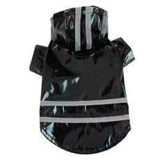 푸트로랩 소형견 투라인 반사띠 레인코트, 블랙, 1개