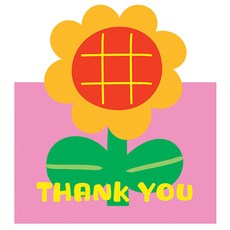 Maket Gamseong 花卉圖案可愛卡片, 謝謝你, 20個