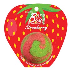 Saboo 草莓泡泡沐浴球 天然手工製作, 150g, 1顆