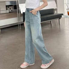 Misopapa 女童涼感夏季牛仔褲