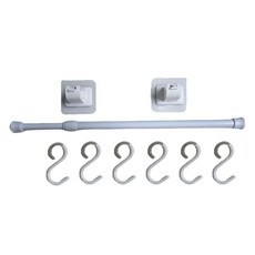 Living&Home 多功能伸縮桿 + S型掛勾 6件組, 白色