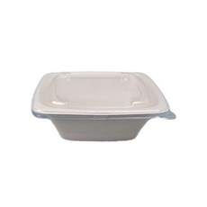 甘蔗纖維長方形一次性沙拉碗+蓋子組 M-057, 300套