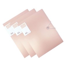 알로데 아카이브 테스트 A4 파일 30p 단추형 TYPE02, 핑크, 3개