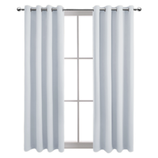 comet 隔熱遮光打孔式窗簾 附窗簾綁帶, 灰白色
