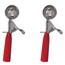 ITiLI 不鏽鋼扳機式冰淇淋勺 24號, 2個, 紅色