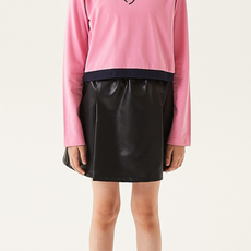 Kokoyarn 女童皮革百褶裙