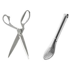 Ewigstern 肉類烤肉剪刀 + 28cm多孔夾組, 銀色, 1套, 單品