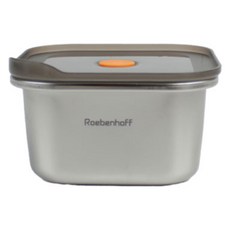 Roebenhoff 微波爐不鏽鋼密封容器 正方形 800ml 13.8 x 13.8 x 7.7 cm, 1個, 1入, 單品