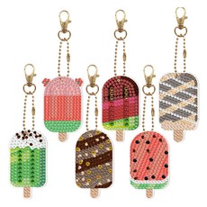 DAYSOY DIY寶石十字繡鑰匙圈製作6種套組, TYPE 20 冰淇淋, 1套