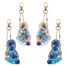 데이소이 이지 키링 만들기 DIY 보석십자수 4종 세트, TYPE 19 발바닥, 1세트