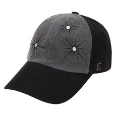 블랙샌즈 별 자수 리벳 피그먼트 볼캡