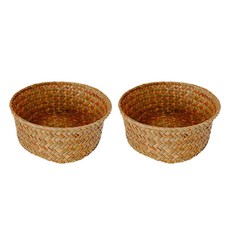 Marketfio 家居藤編多功能收納雜物置物籃, 2個, 類型1