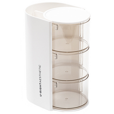 EVER HOUSE 多用途化妝品旋轉收納盒 3層, 1個, 白色
