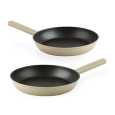 인터쿡 인덕션 센스 후라이팬 2종 세트, 베이지, 1세트, 24cm 후라이팬 + 24cm 후라이팬