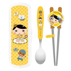 LE BARN 屁屁偵探單手訓練餐具盒組, 餐具盒+湯匙+學習筷, 混色, 1組