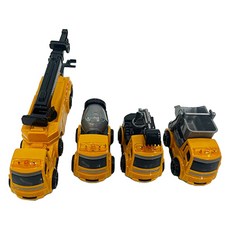 Joy Kids 壓鑄摩擦迷你工程吊車4件組, 混色, 1套