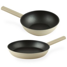 interCOOK 電磁爐適用Sense平底鍋2件組, 米色, 平底鍋 28cm+炒鍋 28cm, 1組