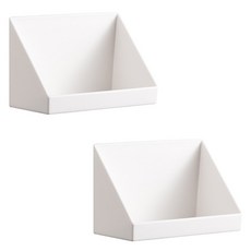 에이비엠코리아 공간활용 벽부착 선반 바구니, 화이트, 2개