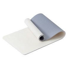 comet TPE 雙面瑜珈墊 附收納袋, 象牙白 + 灰色, 1個