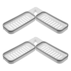 블럭마트 다용도 회전가능 욕실선반, 그레이, 2개