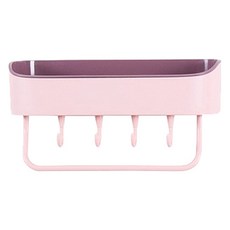블럭마트 파스텔 부착식 욕실선반, 핑크, 1개