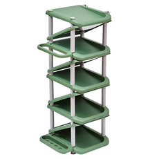 에버하우스 지그재그 공간활용 슈즈렉 신발 정리대 5단, 비비드그린, 1개