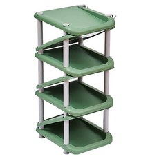 EVER HOUSE Z字形善用空間鞋架 4層鞋子整理架, 鮮豔綠, 1個