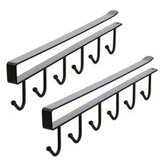 多用途層架掛鉤, 黑色, 2個