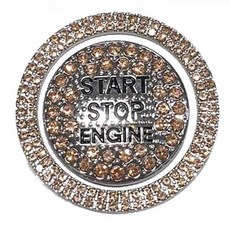 NatureSParmer 汽車水鑽啟動按鈕蓋裝飾環組, 玫瑰金, 1套