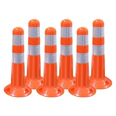 新都產業 防眩視覺引導桿 2 彈性桿 6入 + 配件, 6個, 橘色