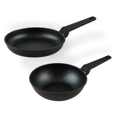 퀸센스 디너 후라이팬 세트 2개, 브라운, 후라이팬 24cm + 궁중팬 24cm, 1세트