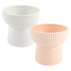 DOG-i 寵物粉彩陶瓷碗 2入, 白色 + 粉紅色, 1套