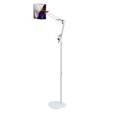 위니즈 원형받침 높이조절 가능한 핸드폰 태블릿 스탠드 거치대 175cm, 화이트