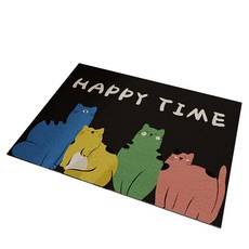 ReadyBox Happy Welcome 入口玄關腳踏絲圈地墊, 1個, 快樂朋友
