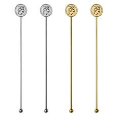 Casabeni 不鏽鋼 雞尾酒 Highball 家庭調酒 搗棒 銀色圓形 2入 + 金色圓形 2入 套組, 1套, 銀色, 金色
