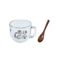 VasoDeSol 喜歡的東西麥片杯 420ml+木湯匙組, 1組, 混色(麥片杯)、單色(木匙)