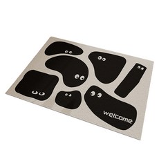 ReadyBox Happy Welcome 入口玄關腳踏絲圈地墊, 1個, 歡迎