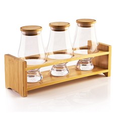 THE GLENCAIRN GLASS 玻璃杯 STD 190ml 3入 + 3孔木托盤 + 木蓋 3入組, 1套