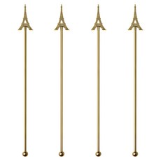 까사베니 스텐 칵테일 하이볼 홈텐딩 머들러 에펠, 골드, 4개