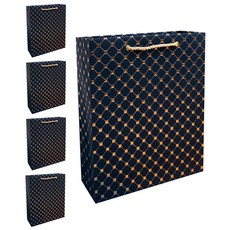 Good given 3D鑽石鍍金購物袋, 5個, 海軍藍
