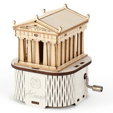 YoungModeler 英工房 木製立體拼圖 帕德嫩神殿音樂盒 YM86241, 1個, 混合色