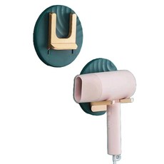 WithWin 免鑽孔可折疊支架 吹風機架, 綠色, 2個