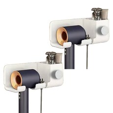 簡易黏貼式吹風機支架 吹風機掛架 吹風機架 升級版, 白色, 2個